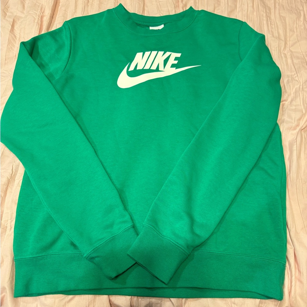 Nike Emerald Green Sweatshirt with White Swoosh